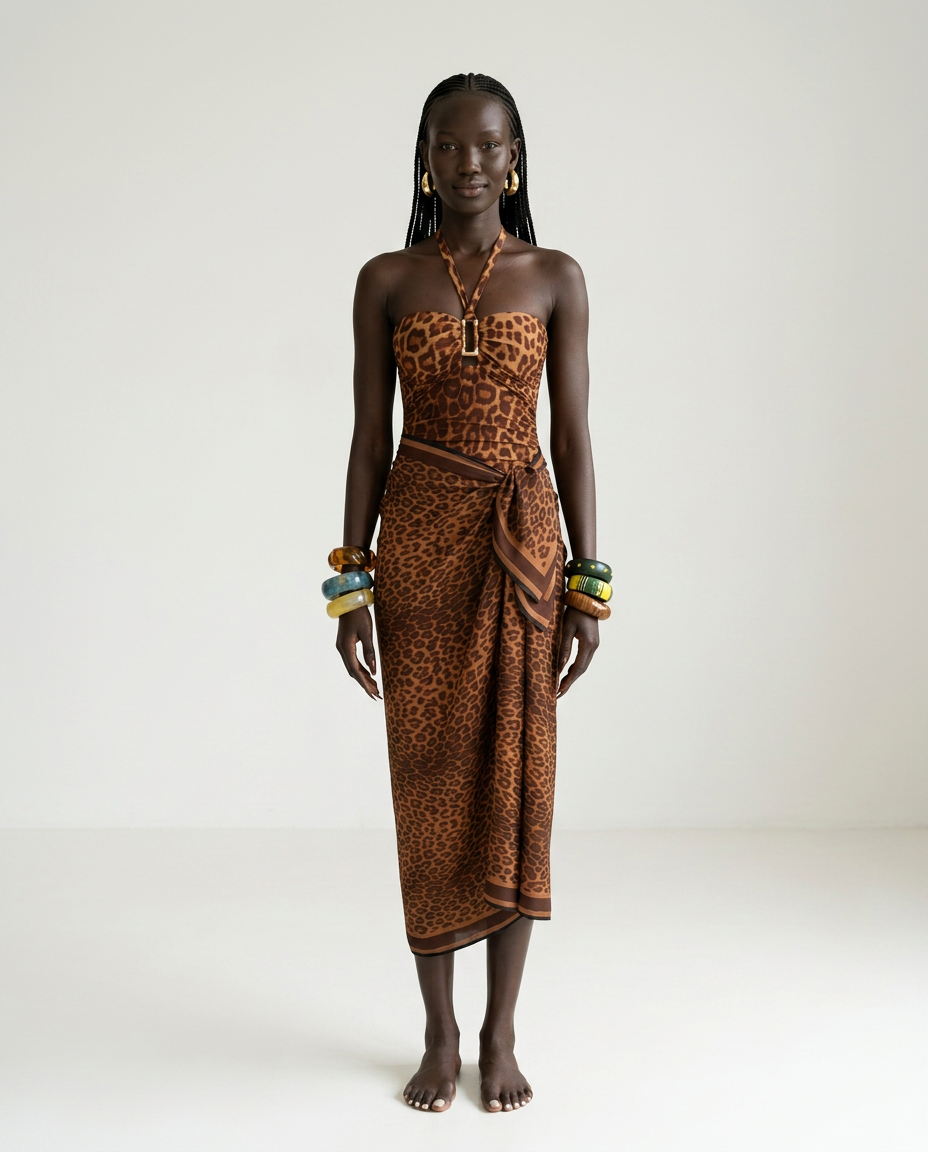 Leopard Ruched One-Piece