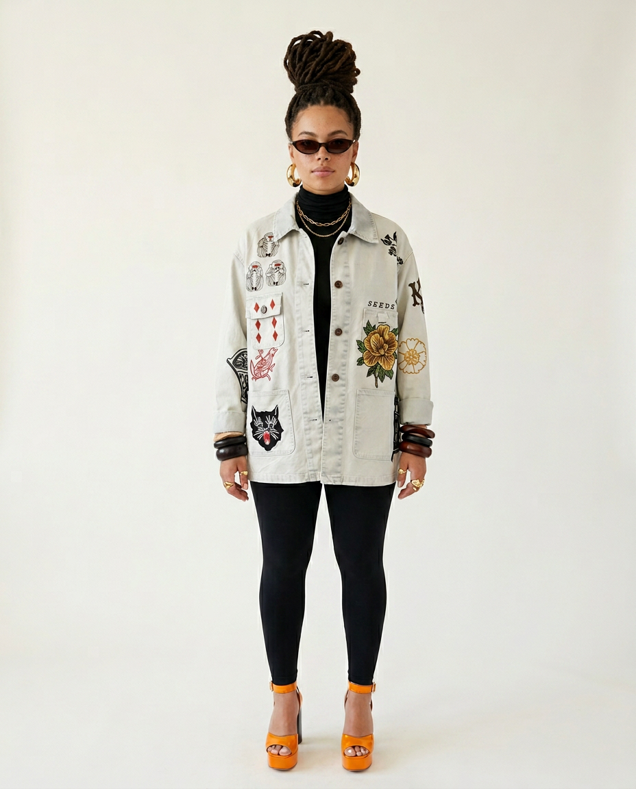Floral Embroidered Denim Jacket