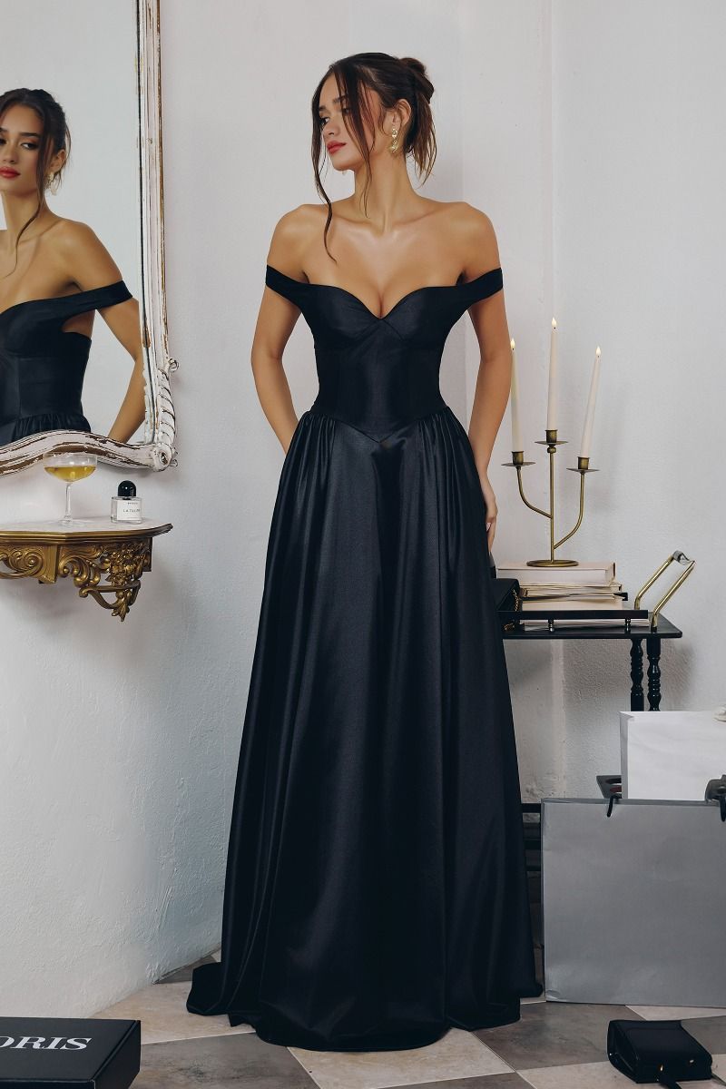 Off-Shoulder Basque Waist Gown