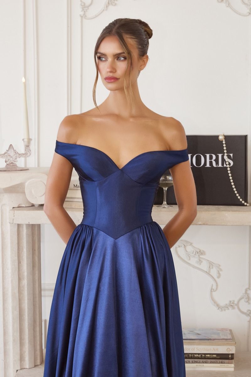 Off-Shoulder Basque Waist Gown