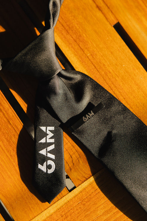 Black Steel 6AM Tie Clip